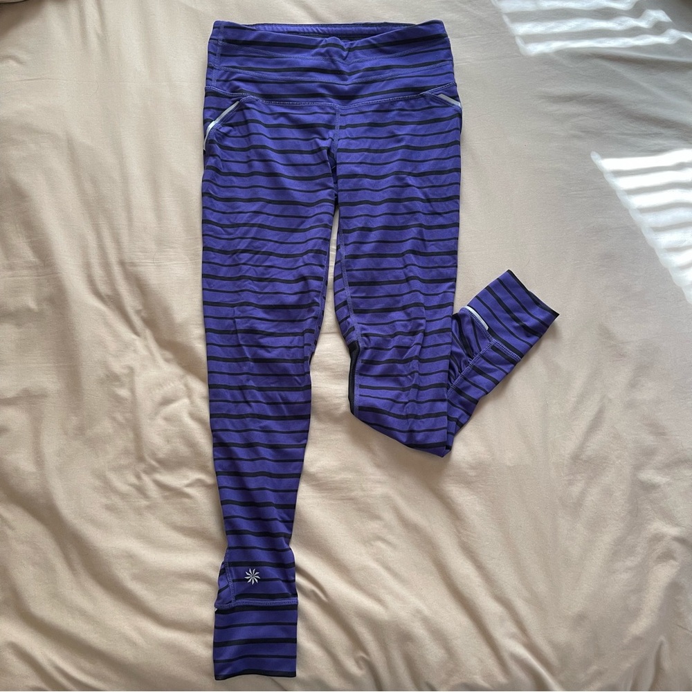 Athleta Striped Compression Leggings